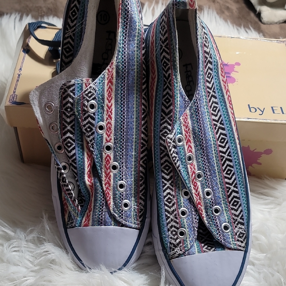 Colorful Patterned Slip-On Sneakers